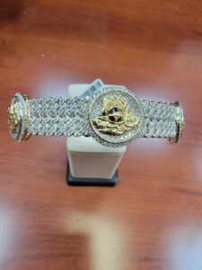 bracelet 10 k yellow gold with natural diamond