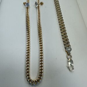 10 kt yg franko chain, braclet ,earrings set.