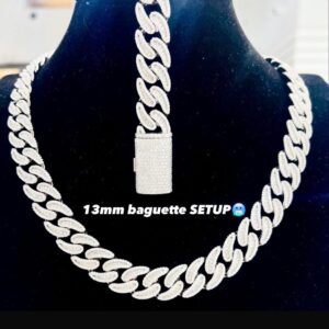 13mm baguette MIAMI Cuban Chain Set