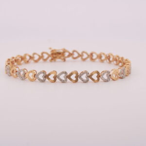 Golden Heart Chain Diamond Bracelet